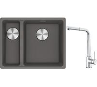 Conjunto fregadero de granito Franke Maris 125.0687.270, grifo de cocina Franke Sirius Side 115.0668.280