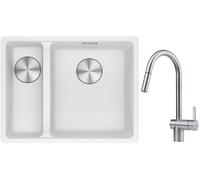 Conjunto fregadero de granito Franke Maris 125.0687.271, grifo de cocina Franke Atlas 115.0590.047
