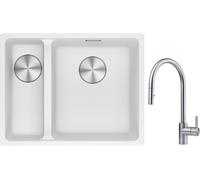 Conjunto fregadero de granito Franke Maris 125.0687.271, grifo de cocina Franke Eos 115.0590.045