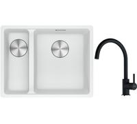 Conjunto fregadero de granito Franke Maris 125.0687.271, grifo de cocina Franke Lina 115.0626.020