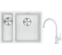 Conjunto fregadero de granito Franke Maris 125.0687.271, grifo de cocina Franke Lina 115.0626.024