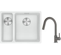 Conjunto fregadero de granito Franke Maris 125.0687.271, grifo de cocina Franke Lina 115.0626.057