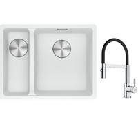 Conjunto fregadero de granito Franke Maris 125.0687.271, grifo de cocina Franke Lina 115.0626.085