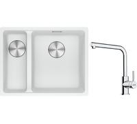 Conjunto fregadero de granito Franke Maris 125.0687.271, grifo de cocina Franke Lina 115.0712.420