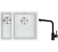 Conjunto fregadero de granito Franke Maris 125.0687.271, grifo de cocina Franke Lina 115.0712.435