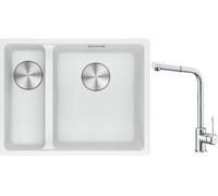 Conjunto fregadero de granito Franke Maris 125.0687.271, grifo de cocina Franke Sirius Side 115.0668.280