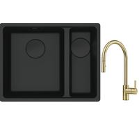 Conjunto fregadero de granito Franke Maris 125.0697.755, grifo de cocina Franke Eos 115.0681.244
