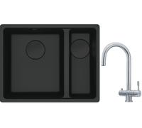 Conjunto fregadero de granito Franke Maris 125.0697.755, grifo de cocina Franke Eos 120.0179.979