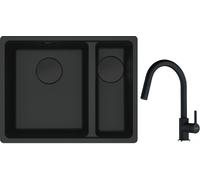 Conjunto fregadero de granito Franke Maris 125.0697.755, grifo de cocina Franke Lina 115.0626.055