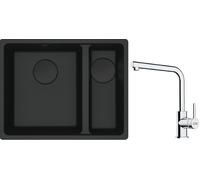 Conjunto fregadero de granito Franke Maris 125.0697.755, grifo de cocina Franke Lina 115.0712.420