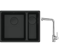 Conjunto fregadero de granito Franke Maris 125.0697.755, grifo de cocina Franke Sirius Side 115.0668.280