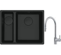 Conjunto fregadero de granito Franke Maris 125.0697.756, grifo de cocina Franke Eos 115.0590.045