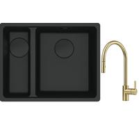 Conjunto fregadero de granito Franke Maris 125.0697.756, grifo de cocina Franke Eos 115.0681.244