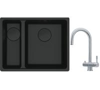 Conjunto fregadero de granito Franke Maris 125.0697.756, grifo de cocina Franke Eos 120.0179.979