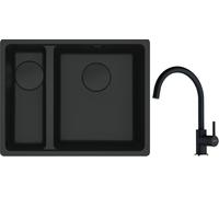 Conjunto fregadero de granito Franke Maris 125.0697.756, grifo de cocina Franke Lina 115.0626.020