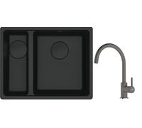 Conjunto fregadero de granito Franke Maris 125.0697.756, grifo de cocina Franke Lina 115.0626.022