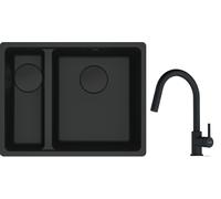 Conjunto fregadero de granito Franke Maris 125.0697.756, grifo de cocina Franke Lina 115.0626.053