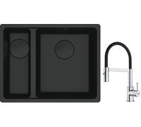 Conjunto fregadero de granito Franke Maris 125.0697.756, grifo de cocina Franke Lina 115.0626.085