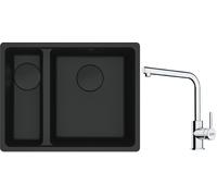 Conjunto fregadero de granito Franke Maris 125.0697.756, grifo de cocina Franke Lina 115.0712.420