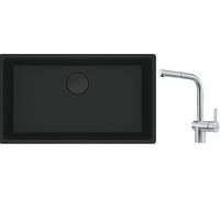 Conjunto fregadero de granito Franke Maris 125.0697.757, grifo de cocina Franke Atlas 115.0521.439