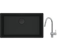Conjunto fregadero de granito Franke Maris 125.0697.757, grifo de cocina Franke Atlas 115.0590.047