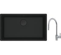 Conjunto fregadero de granito Franke Maris 125.0697.757, grifo de cocina Franke Eos 115.0590.045