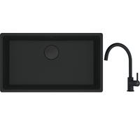 Conjunto fregadero de granito Franke Maris 125.0697.757, grifo de cocina Franke Lina 115.0626.019