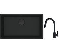 Conjunto fregadero de granito Franke Maris 125.0697.757, grifo de cocina Franke Lina 115.0626.055