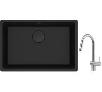 Conjunto fregadero de granito Franke Maris 125.0697.758, grifo de cocina Franke Atlas 115.0590.047