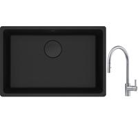 Conjunto fregadero de granito Franke Maris 125.0697.758, grifo de cocina Franke Eos 115.0590.045