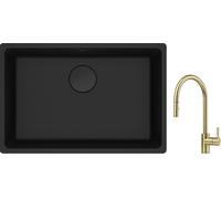 Conjunto fregadero de granito Franke Maris 125.0697.758, grifo de cocina Franke Eos 115.0681.244