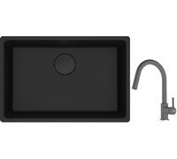 Conjunto fregadero de granito Franke Maris 125.0697.758, grifo de cocina Franke Lina 115.0626.057