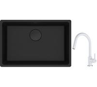 Conjunto fregadero de granito Franke Maris 125.0697.758, grifo de cocina Franke Lina 115.0626.081