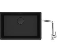 Conjunto fregadero de granito Franke Maris 125.0697.758, grifo de cocina Franke Sirius Side 115.0668.280