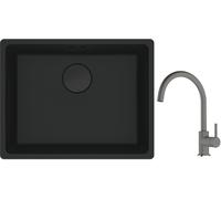 Conjunto fregadero de granito Franke Maris 125.0697.759, grifo de cocina Franke Lina 115.0626.022