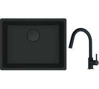 Conjunto fregadero de granito Franke Maris 125.0697.759, grifo de cocina Franke Lina 115.0626.055