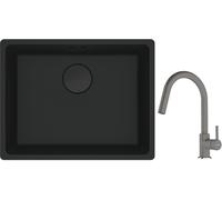 Conjunto fregadero de granito Franke Maris 125.0697.759, grifo de cocina Franke Lina 115.0626.057