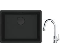 Conjunto fregadero de granito Franke Maris 125.0697.759, grifo de cocina Franke Lina 115.0693.228