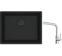 Conjunto fregadero de granito Franke Maris 125.0697.759, grifo de cocina Franke Lina 115.0693.230