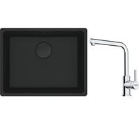 Conjunto fregadero de granito Franke Maris 125.0697.759, grifo de cocina Franke Lina 115.0712.420