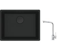Conjunto fregadero de granito Franke Maris 125.0697.759, grifo de cocina Franke Sirius Side 115.0668.280