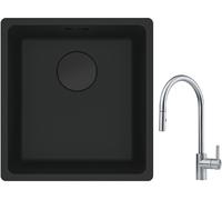Conjunto fregadero de granito Franke Maris 125.0697.760, grifo de cocina Franke Eos 115.0590.045