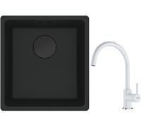 Conjunto fregadero de granito Franke Maris 125.0697.760, grifo de cocina Franke Lina 115.0626.024