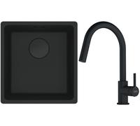 Conjunto fregadero de granito Franke Maris 125.0697.760, grifo de cocina Franke Lina 115.0626.053