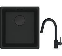 Conjunto fregadero de granito Franke Maris 125.0697.760, grifo de cocina Franke Lina 115.0626.053