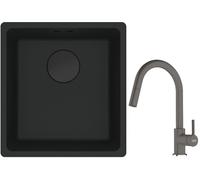 Conjunto fregadero de granito Franke Maris 125.0697.760, grifo de cocina Franke Lina 115.0626.057