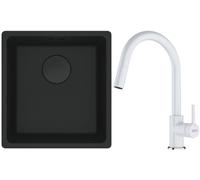 Conjunto fregadero de granito Franke Maris 125.0697.760, grifo de cocina Franke Lina 115.0626.081