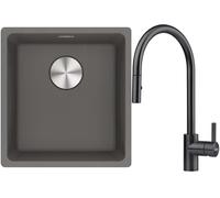Conjunto fregadero de granito Franke Maris 125.0698.001, grifo de cocina Franke Eos 115.0613.671