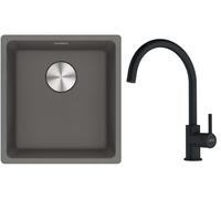 Conjunto fregadero de granito Franke Maris 125.0698.001, grifo de cocina Franke Lina 115.0626.020