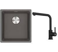 Conjunto fregadero de granito Franke Maris 125.0698.001, grifo de cocina Franke Lina 115.0712.435
